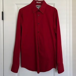 Mens Express Red Button Up Shirt